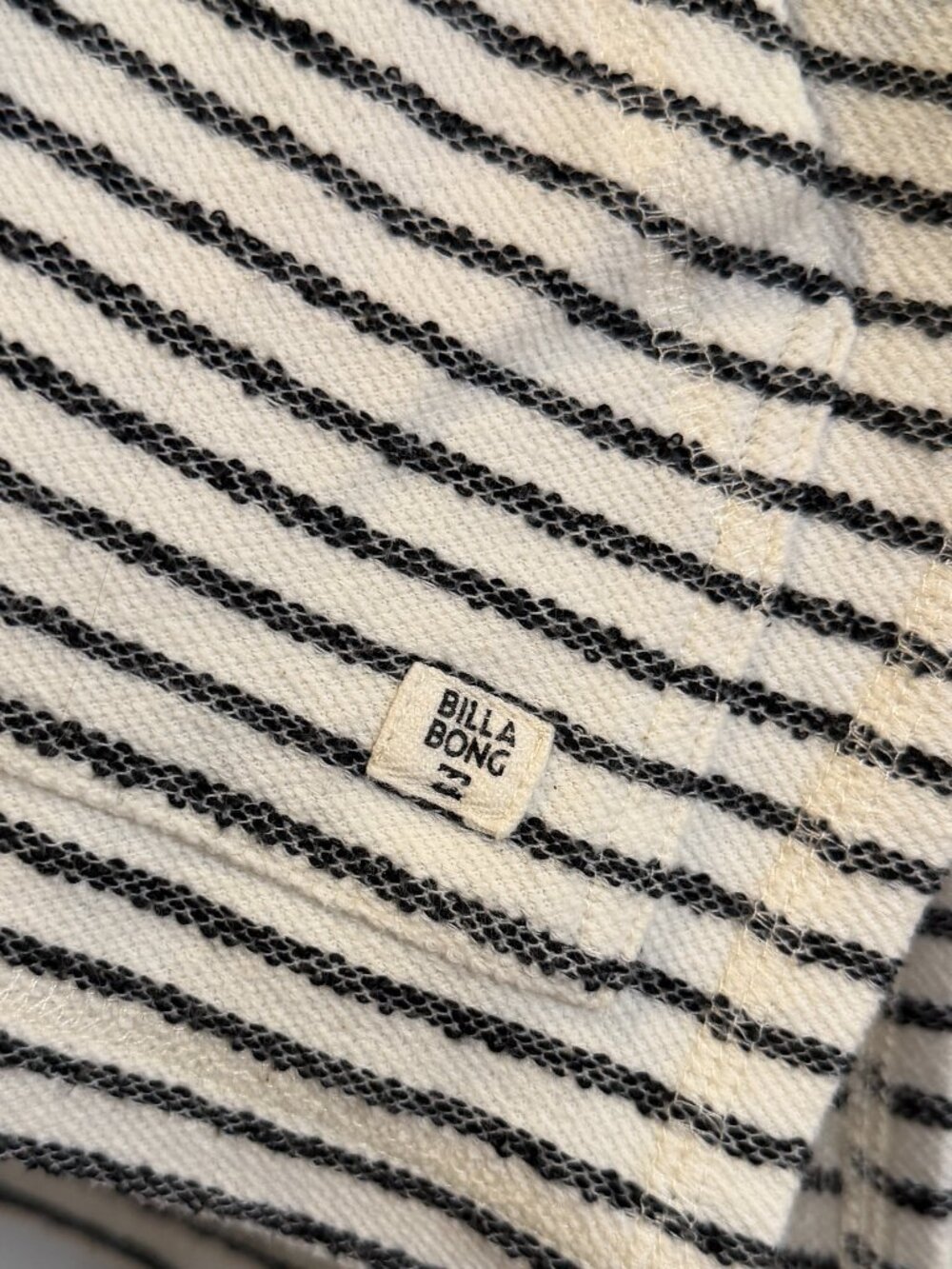 Billabong White Striped Hoodie Tops - Size L - Picture 4 of 4
